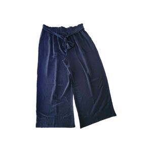 Wide Leg Pull On Palazzo Pants NWT Womens 3X Black Elastic Tie Dressy Career